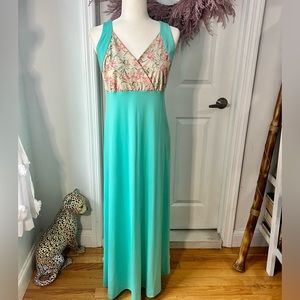 Teal and floral maxi with matching jacket